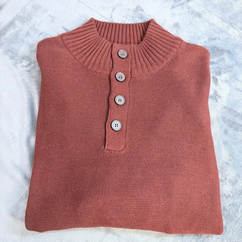 Bundle 2 Tricots St Raphael Mens Sweater Sherpa Lined 1/4 Button Mock Neck Sz XL - Picture 15 of 16